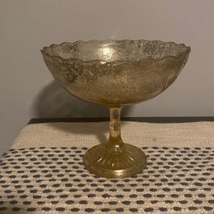 Rose Gold Glass Compote Bowl Pedestal Flower Bowl Centerpiece